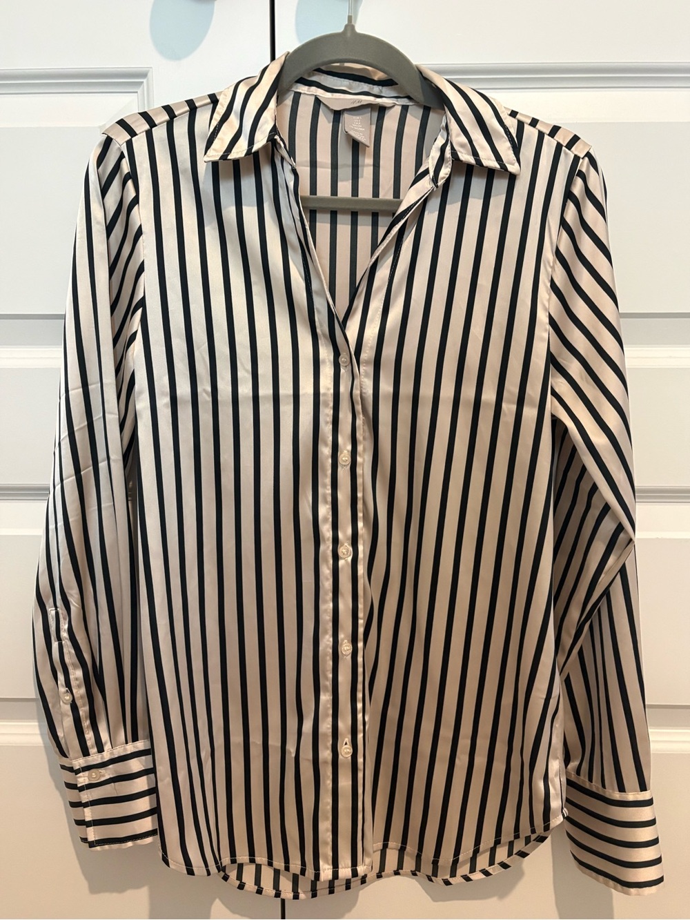 H&M Classic Black & White Vertical Stripe Women’s Shirt